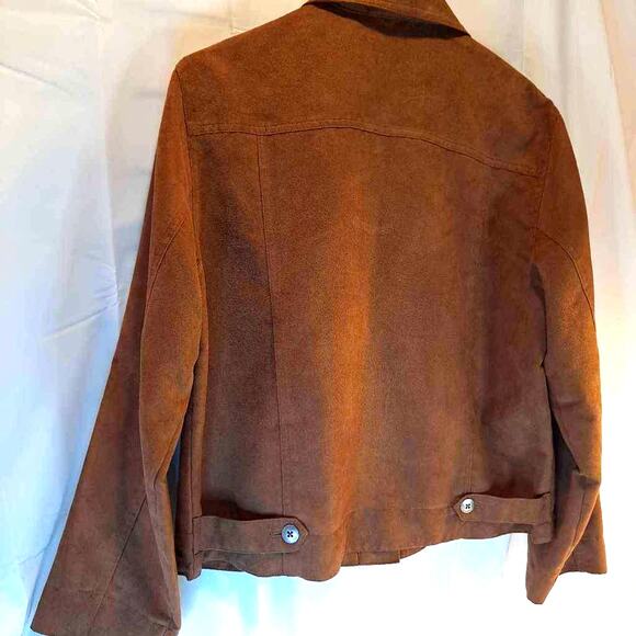 Chicos Women's Shirt Jacket Brown Waist Length Buttons Pockets Collar XL - Picture 4 of 8